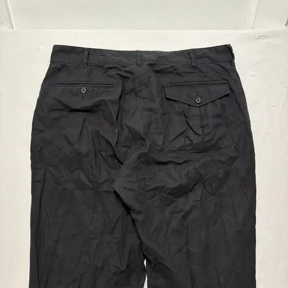 Engineered Garments Linen Relaxed Straight Leg Chino Pants Black Men's